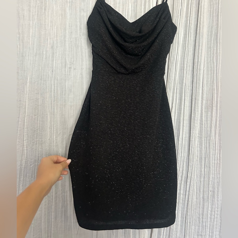 Windsor Black Cheetah Print Homecoming Dress